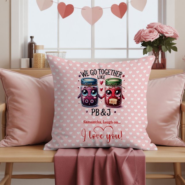 Cojín Decorativo Custom Name Valentine Pillow Cute Food Art (Custom Name Valentine Pillow Cute Food Art)