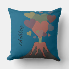 Cojín Decorativo Custom Name Volcano Heart Throw Pillow Gift