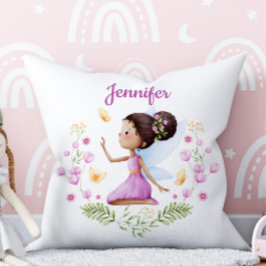 Cojín Decorativo Custom Name Whimsical Nursery Fairy Pillow