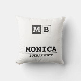 Cojín Decorativo Custom Name with Initials monogram 