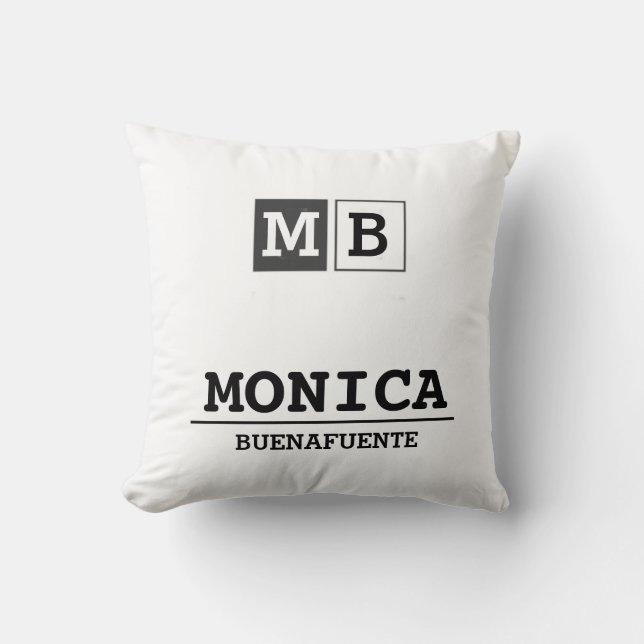 Cojín Decorativo Custom Name with Initials monogram  (Anverso)