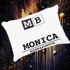Cojín Decorativo Custom Name with Initials monogram 