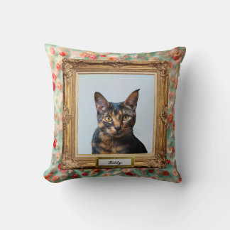 Cojín Decorativo Custom Pet Portrait Cushion – Your Cat in a Frame