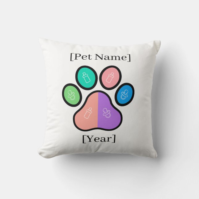 Cojín Decorativo Custom Pet Sibling Baby Bodysuit - New Big Brother (Anverso)