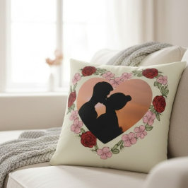Cojín Decorativo Custom Photo Romantic Rose Heart Throw Pillow 
