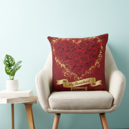 Cojín Decorativo Custom Valentine'S Red Rose Heart Love