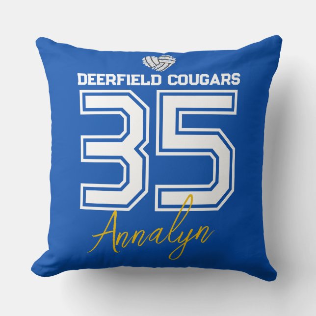 Cojín Decorativo Custom Volleyball Senior Night Graduation (Anverso)