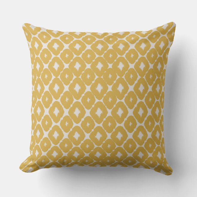 Cojín Decorativo Customizable Boho Mustard Diamonds Cushion (Anverso)