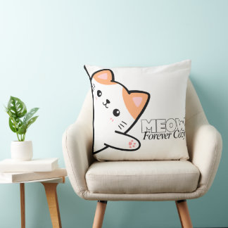 Cojín Decorativo Customizable Meow Forever Cozy Cat