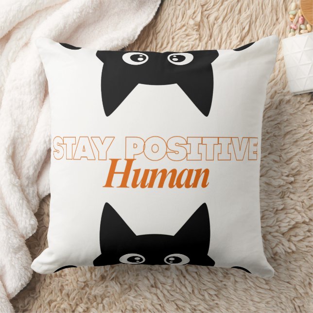 Cojín Decorativo Customizable Stay Positive Human Cat (Manta)