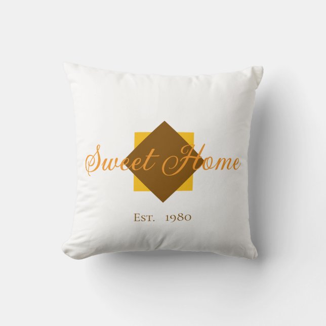 Cojín Decorativo Customizable Sweet Home Throw Pillow – Est. xx (Anverso)
