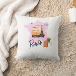 Cojín Decorativo Customizable Travel Themed Paris Pillow.