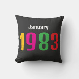 Cojín Decorativo Customized Birthday Month and Year Gift