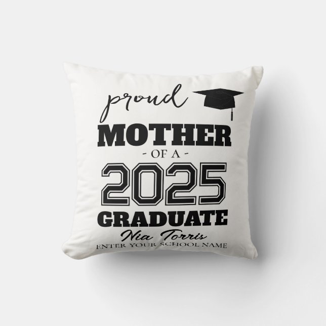 Cojín Decorativo Customized proud mother of a graduate 2025 (Anverso)