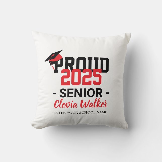 Cojín Decorativo Customized proud school senior graduate (Anverso)