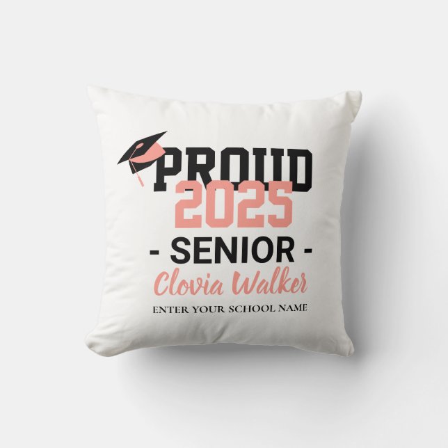 Cojín Decorativo Customized proud school senior graduate (Anverso)