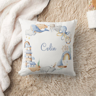 Cojín Decorativo Cuta acuarela Nautical Ocean Boy Nursery
