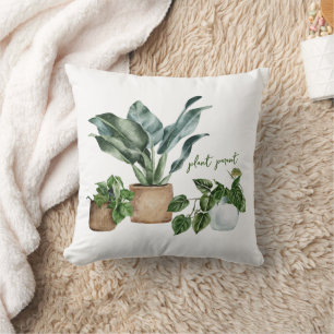 Cojín Decorativo Cuta acuarela "Planta Primaria" Ilustracion