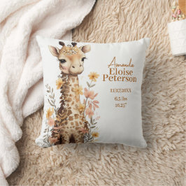 Cojín Decorativo Cute acuarela Baby Giraffe Baby Stats