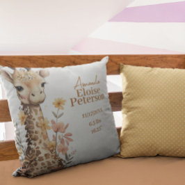 Cojín Decorativo Cute acuarela Baby Giraffe Baby Stats