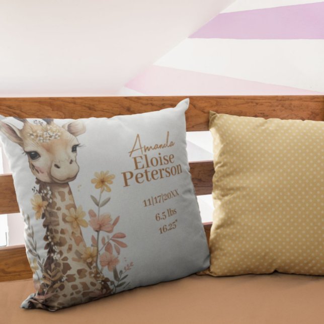 Cojín Decorativo Cute acuarela Baby Giraffe Baby Stats (Subido por el creador)