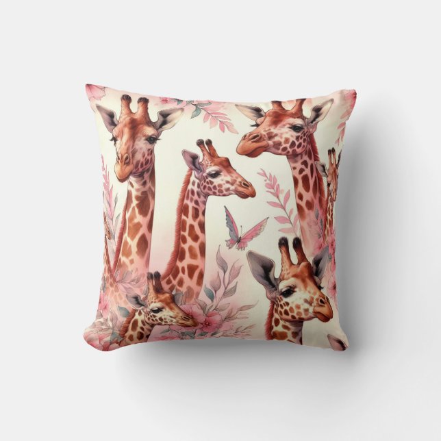 Cojín Decorativo Cute acuarela Giraffe (Anverso)