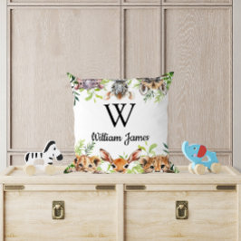 Cojín Decorativo Cute acuarela Safari Animal Nursera