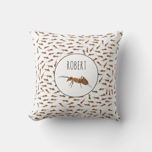 Cojín Decorativo Cute Anas Patrón Nombre personalizado Niños (Anverso)