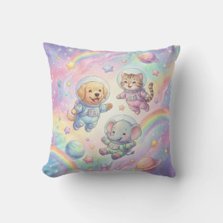 Cojín Decorativo Cute Animal Astronauts Galaxy Throw Pillow
