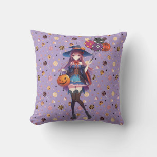 Cojín Decorativo Cute Anime Halloween Witch