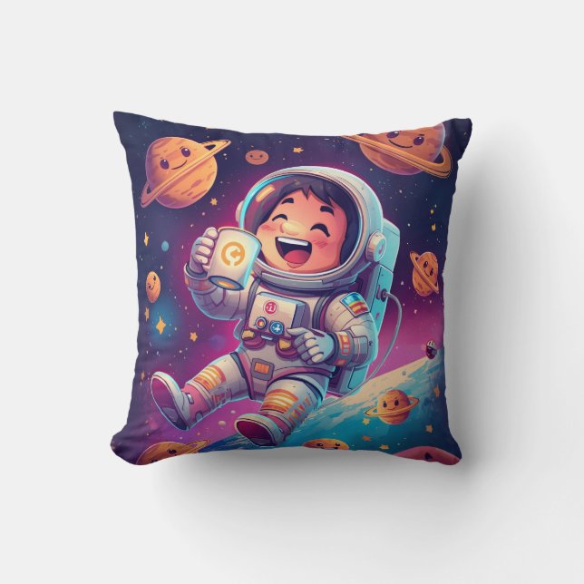 Cojín Decorativo Cute Astronaut Kids Pillow – Space Adventure Dream (Anverso)
