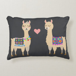 Cojín Decorativo Cute Aztec Alpacas en el amor Inicial y Nombre