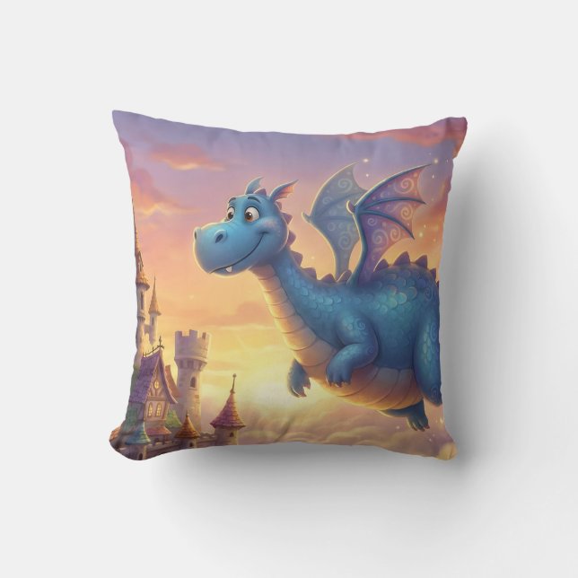 Cojín Decorativo Cute Baby Dragon Nursery Throw Pillow (Anverso)