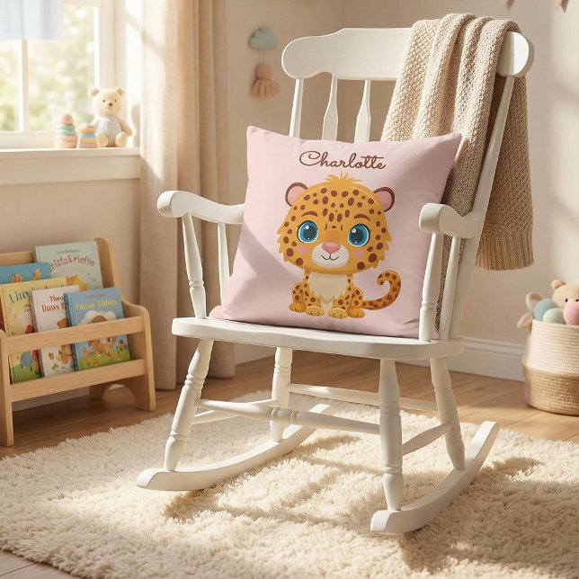 Cojín Decorativo Cute Baby Leopard Safari Animal Kids (Subido por el creador)
