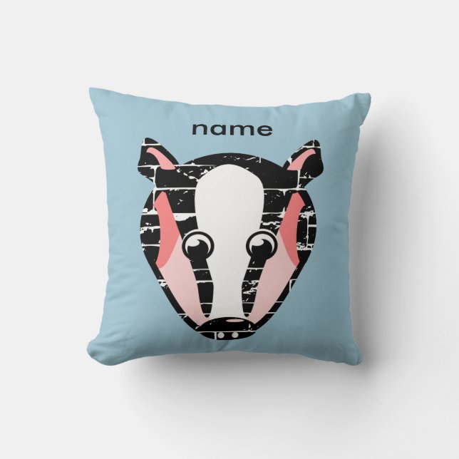 Cojín Decorativo Cute Badger Face (Anverso)