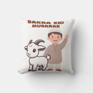 Cojín Decorativo Cute Bakra Eid Mubarak - Camiseta de celebración d