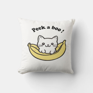 Cojín Decorativo Cute, Banana, Peekaboo!, Japón, Kitten