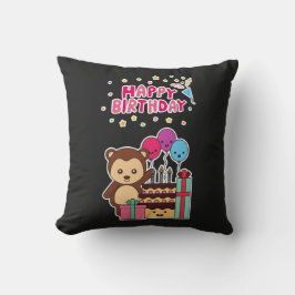 Cojín Decorativo Cute Bear Birthday Celebration - Adorable Cartoon 