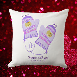 Cojín Decorativo Cute Bear Mittens Personalized Lovers Throw Pillow