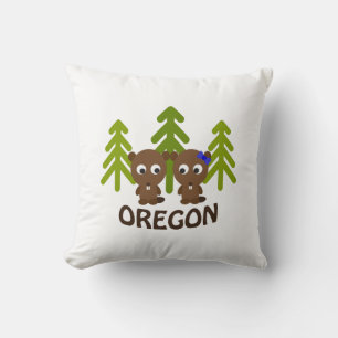 Cojín Decorativo Cute Beaver Couple Oregon