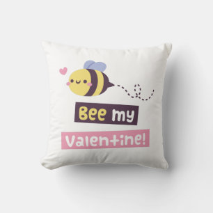 Cojín Decorativo Cute Bee Mi San Valentín, Sé Mi San Valentín