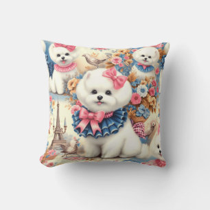 Cojín Decorativo Cute Bichon Frisé Seamless