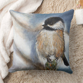 Cojín Decorativo Cute Black Capped Chickadee Art