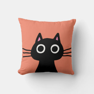 Cojín Decorativo Cute Black Kitty Quirky Mascota Cat Lover