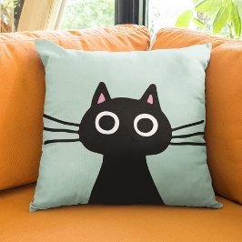 Cojín Decorativo Cute Black Kitty | Quirky Mascota Cat Lover