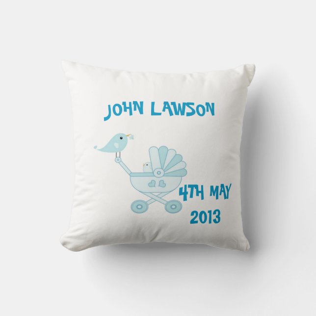 Cojín Decorativo Cute Blue Baby Boy Cushion Personalizado (Anverso)