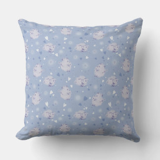 Cojín Decorativo Cute Blue Sheep Kawaii Pattern Throw Pillow