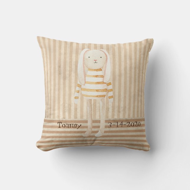 Cojín Decorativo Cute Brown Baby Bunny Keepsake Birats Stats (Anverso)