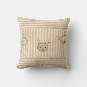 Cojín Decorativo Cute Brown Bunny Rabbit Stripe