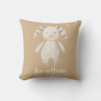 Cute Brown Sleepy Bunny Name Nursery